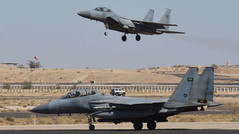 Aviones de combate saudíes.