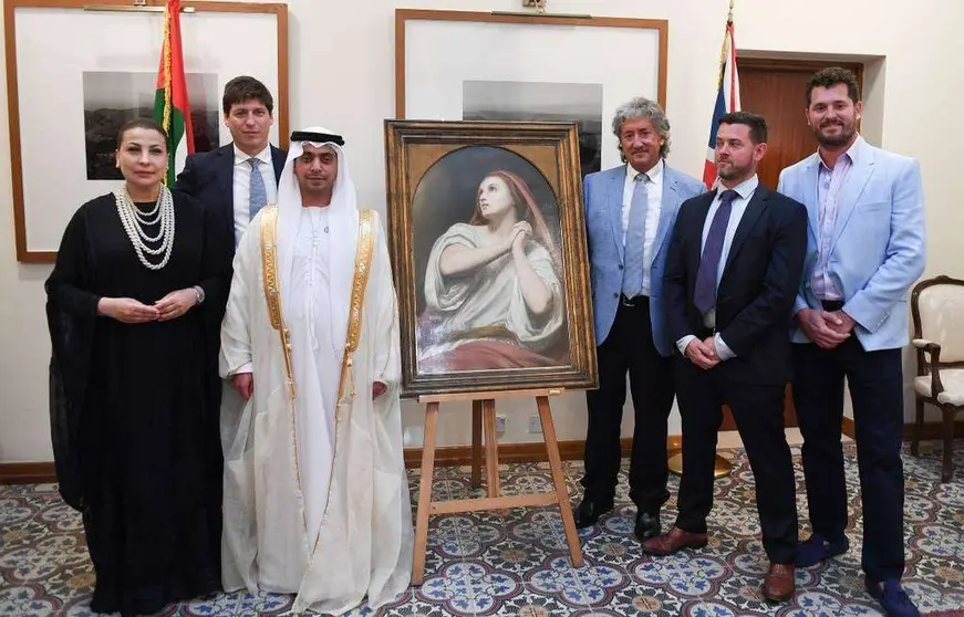 Presentación de la llegada a Abu Dhabi de la María Magdalena de Ary Scheffer. (WAM)