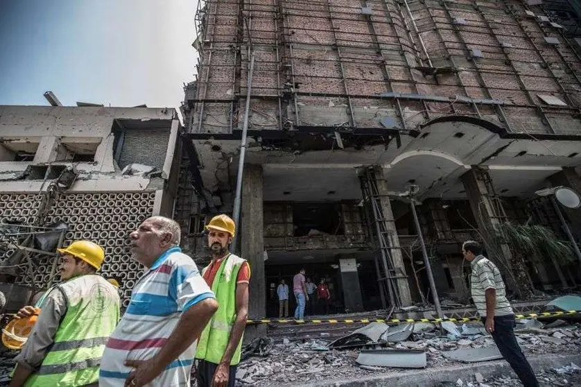 En la imagen de AFP, el lugar donde se produjo el atentado.