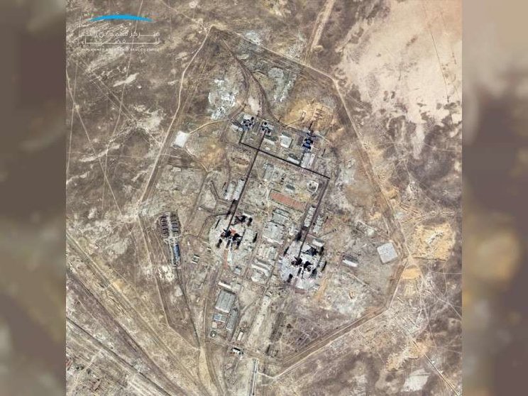 Imagen del puerto espacial Baikonur captada por el satélite KhalifaSat. (WAM)