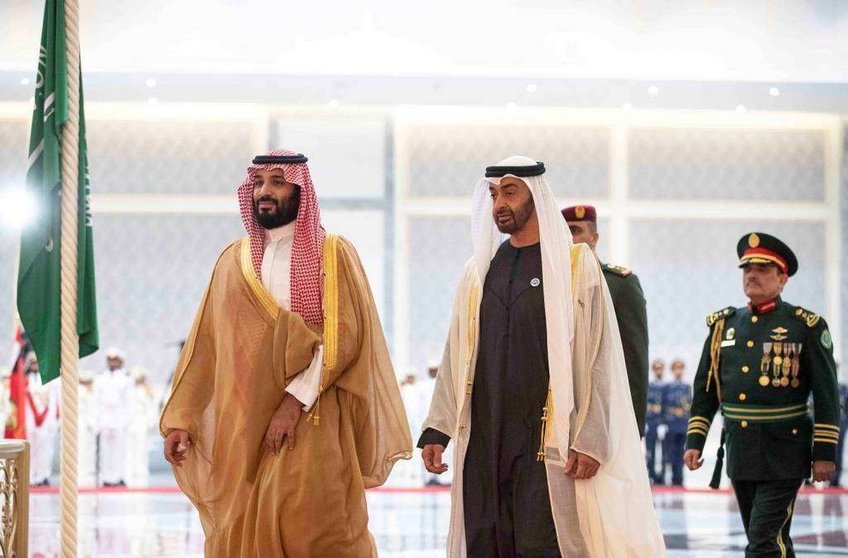 Los príncipes herederos de Arabia Saudita -izquierda- y Abu Dhabi. 