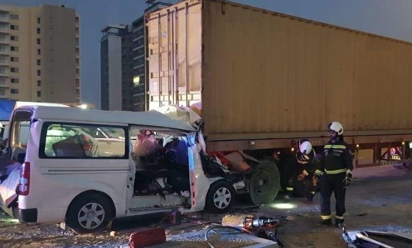 La Policía de Dubai difundió esta imagen del accidente de tráfico.