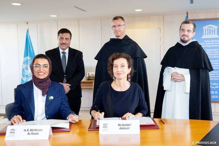Firma del acuedo entre EAU y la Unesco. (Unesco)