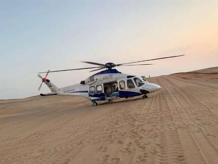 Evacuación de los heridos en helicóptero.