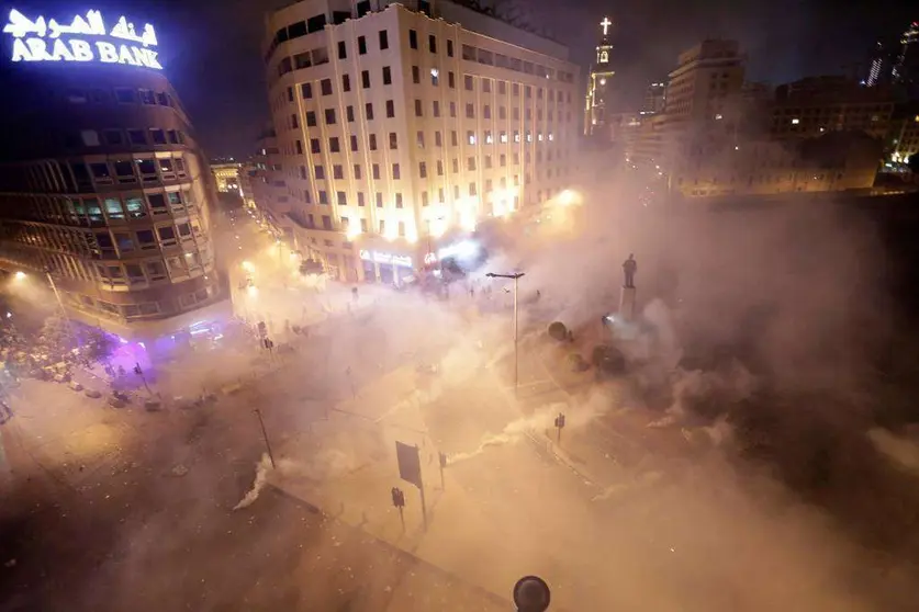 Beirut durante las manifestaciones de este viernes.