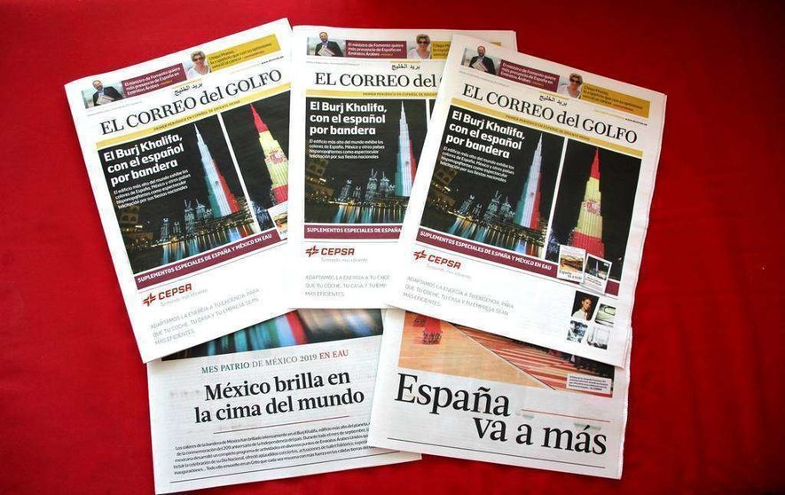 Portadas del último impreso de EL CORREO DEL GOLFO, que incluye suplementos especiales de España y México. (EL CORREO)