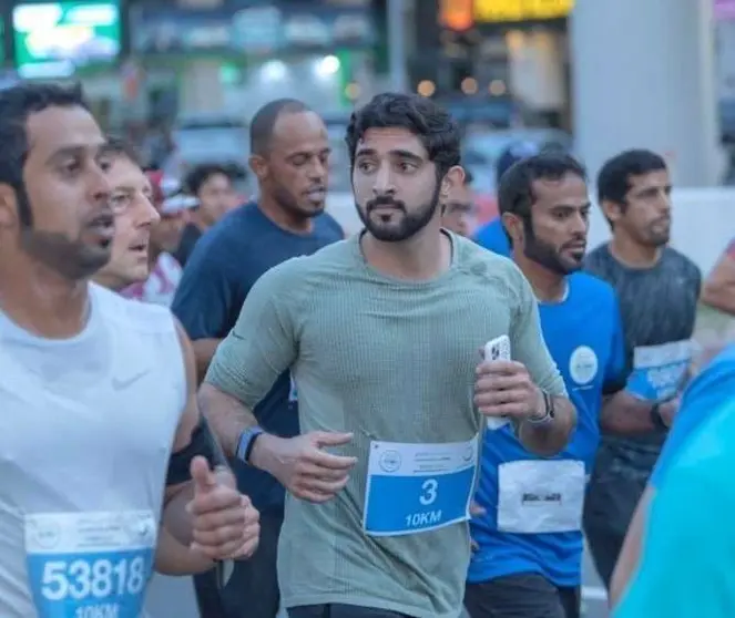 El jeque Hamdan durante la carrera.