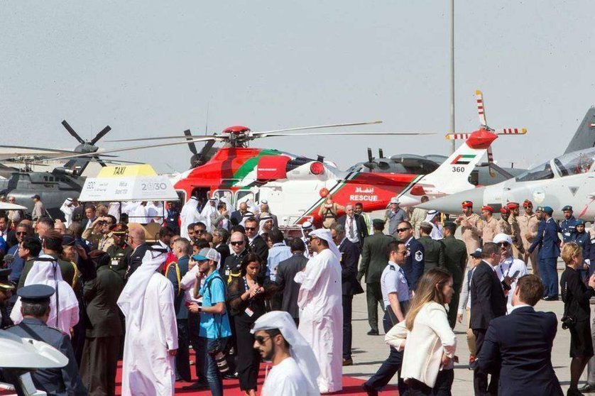 En la imagen de The National, un momento del Duabi Airshow 2019.
