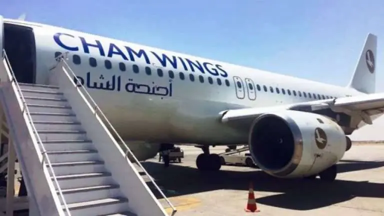 Un avión de la aerolínea siria Cham Wings.