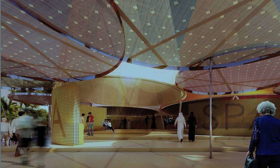 Una maqueta del pabellón español en la Expo Dubai 2020. (Cedida)