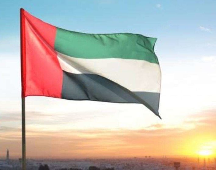 Bandera de Emiratos Árabes Unidos. 