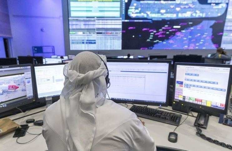 Centro de Control de Operaciones del aeropuerto de Dubai. (The National)