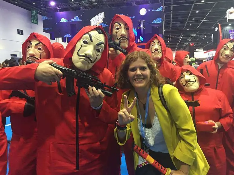 Personajes de 'La Casa de Papel' en el Comic Con de Dubai. (EL CORREO)