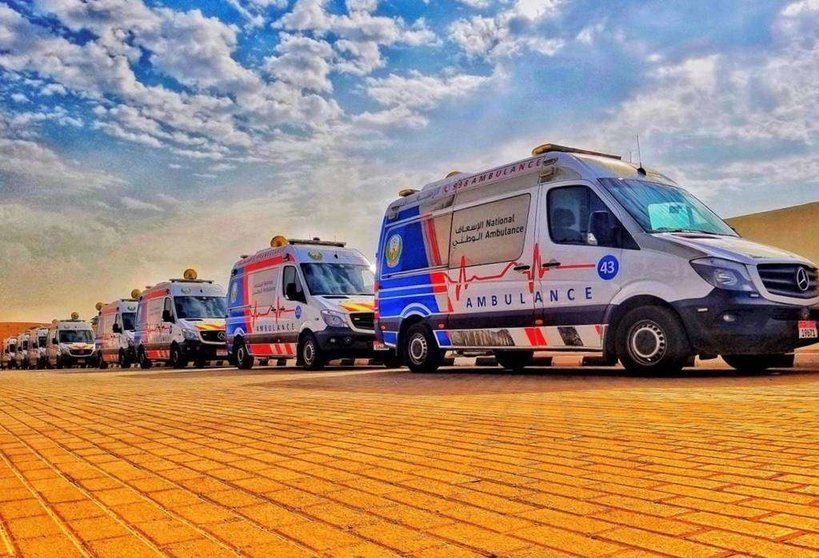 Ambulancias de Emiratos Árabes. (WAM)