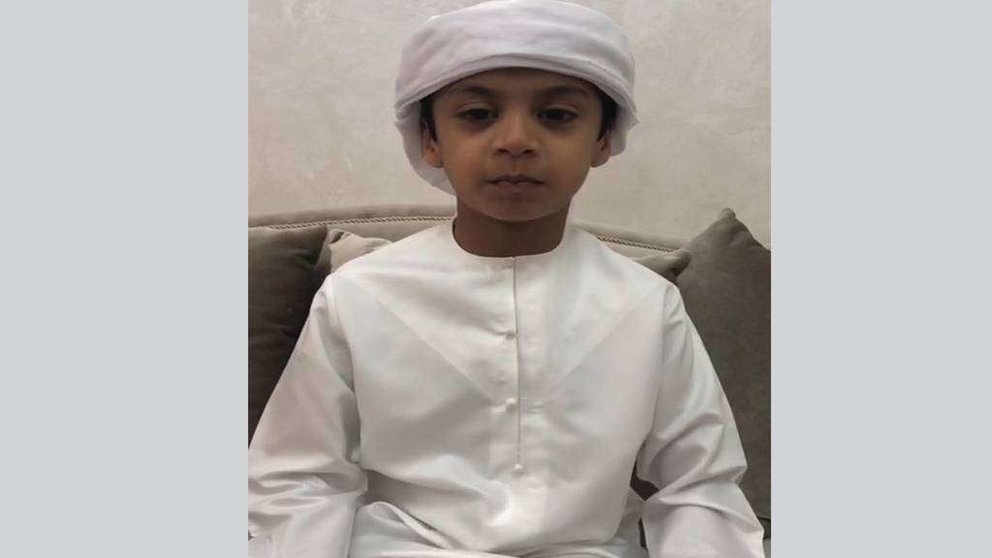 El niño Mohammed Hamid Abdul Hakeem, según una foto del diario Emarat al Youm.