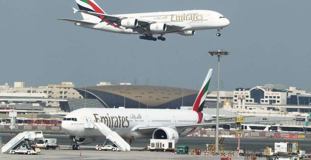 Aviones de Emirates en el Aeropuerto Internacional de Dubai. (Reuters)