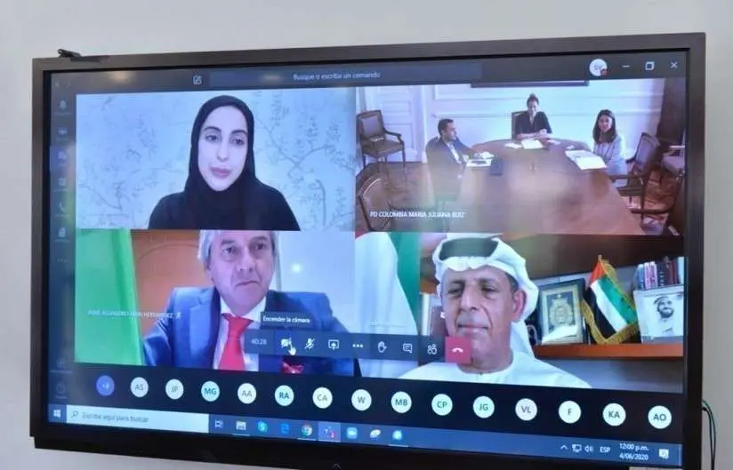 Reunión 'online' bilateral entre Emiratos Árabes y Colombia. (Fuente externa)