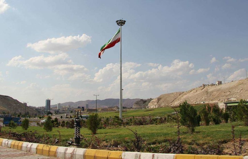 Bandera de Irán en Tabriz. (EL CORREO)