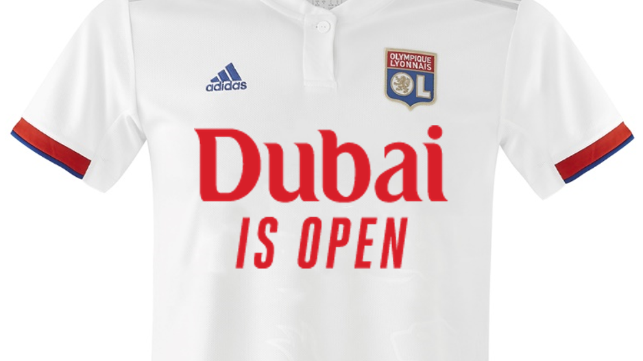 imagen de la camiseta del Olympique francés difundida por Emirates