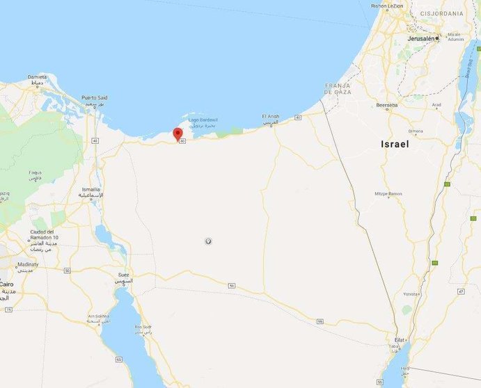 Localización de Bir al-Abd en el norte del Sinaí. (Google Maps)