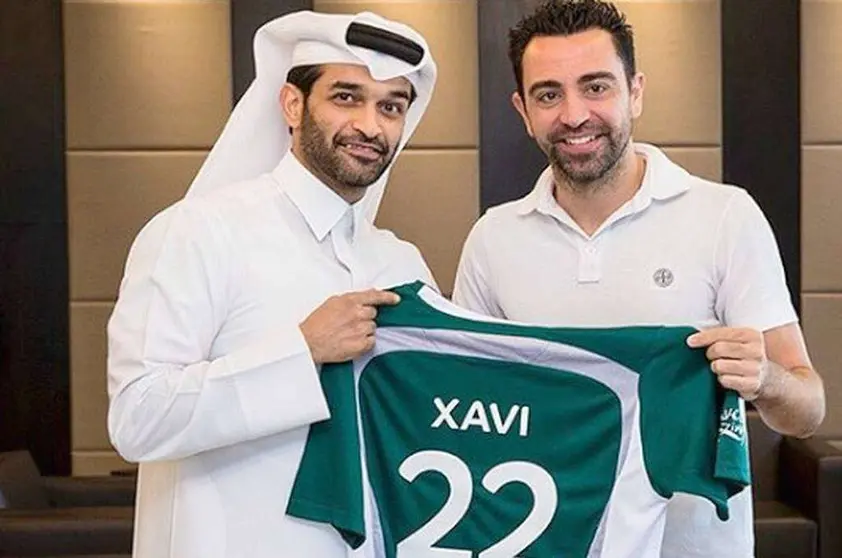 Xavi Hernández, durante su presentación en Qatar. (Fuente externa)