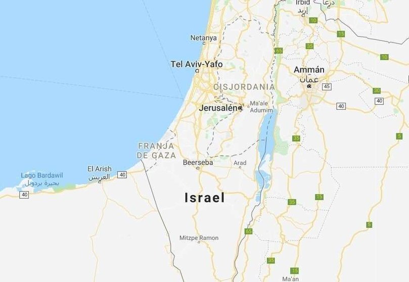 Localización geográfica del Franja de Gaza. (Google Maps)
