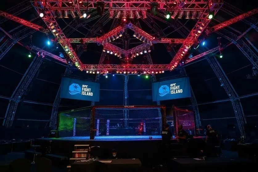 El ring de las peleas en Yas Island de Abu Dhabi. (WAM)