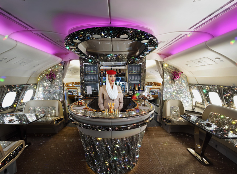 El salón del A380 'Diamond' de Emirates. (Twitter)