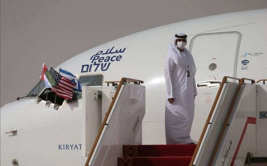 Avión de Israel en Abu Dhabi.
