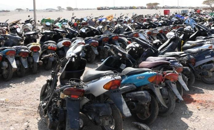 A modo ilustrativo, una imagen de motos confiscadas en Emiratos. (Fuente externa)
