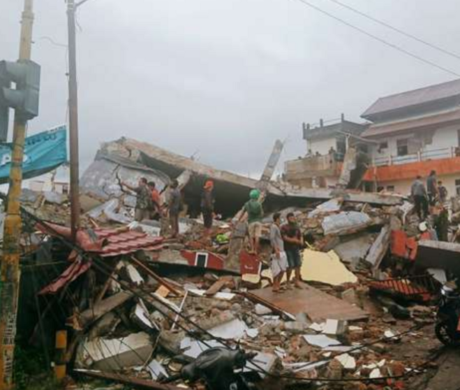 Una imagen de Twitter de la zona afectada por el terremoto.