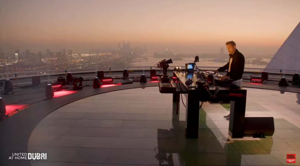 David Getta, durante su concierto en el Burj Al Arab.