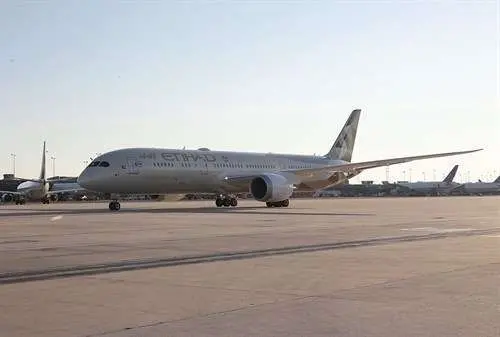 Un avión de la aerolínea Etihad Airways.