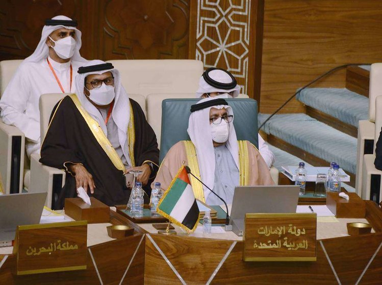 Un momento de la delegación emiratí en la Liga Árabe. (WAM)
