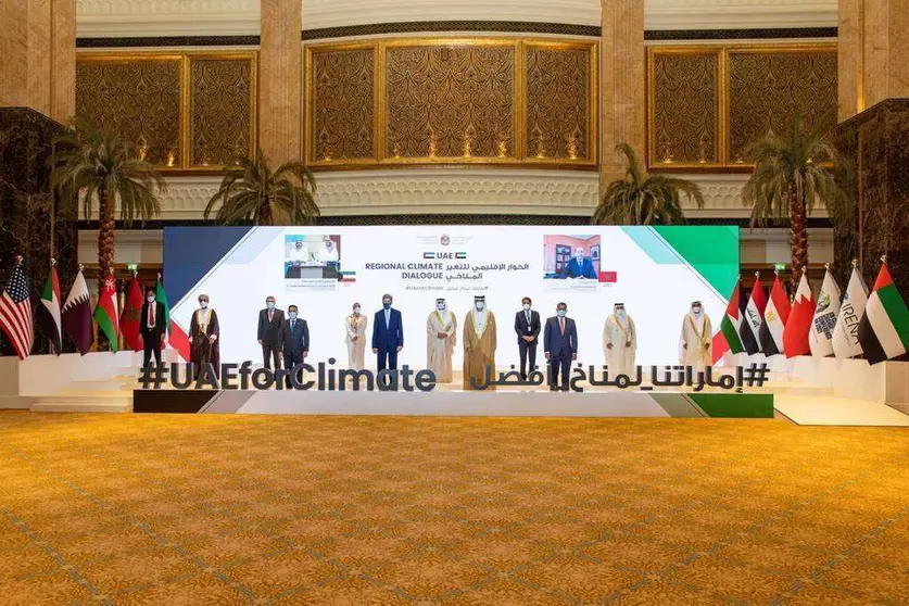 Líderes internacionales en el Diálogo Regional para la Acción Climática de EAU. (WAM) 