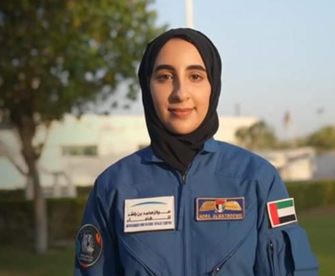 La primera astronauta emiratí, Noura al Matrooshi. (Twitter)