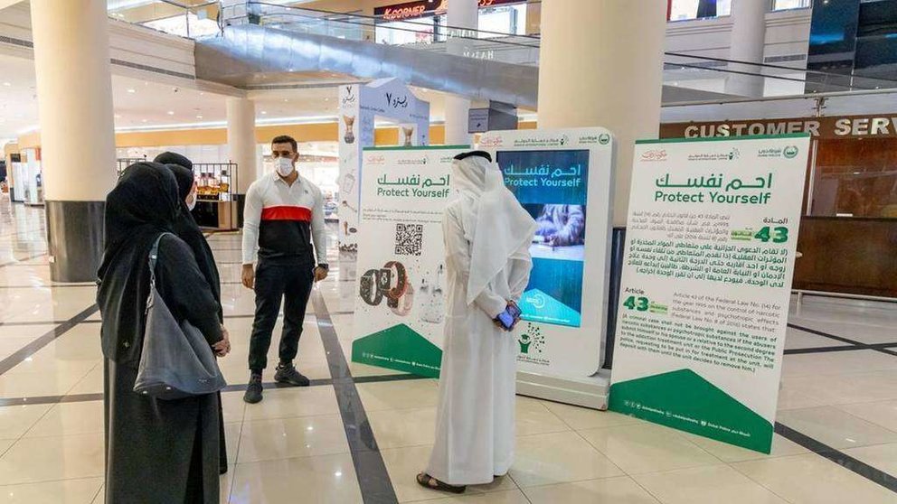 La campaña antidroga en un centro comercial de Dubai. (Fuente externa)