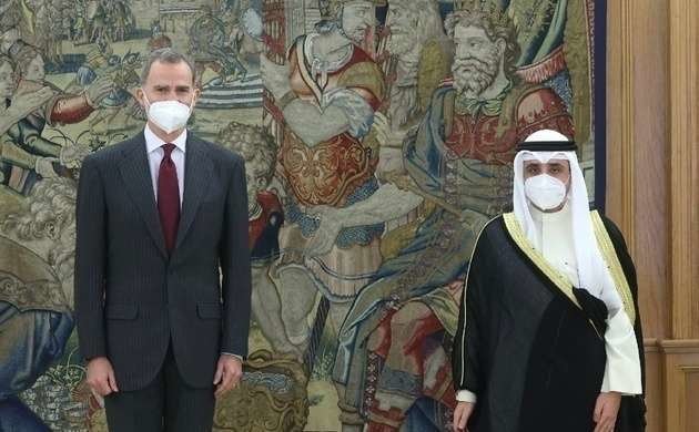 El rey de España y el ministro de Exteriores de Kuwait. (Casa Real)