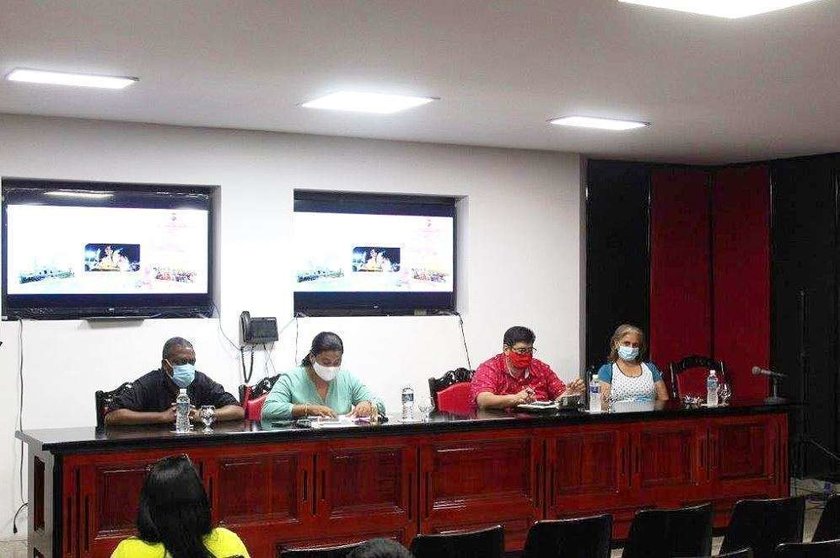 Conferencia de prensa en la que se dio a conocer la aspiración de Santiago de Cuba a ser declarada declarada por la UNESCO Ciudad Creativa en la Música. (Sergio Martínez)