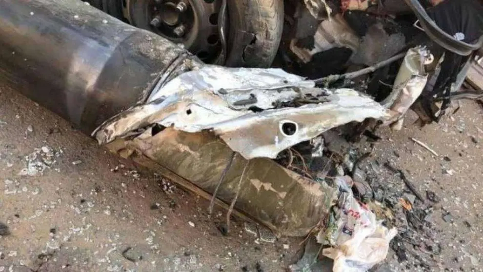 Restos de un dron explosivo en territorio saudí. (Al Arabiya)