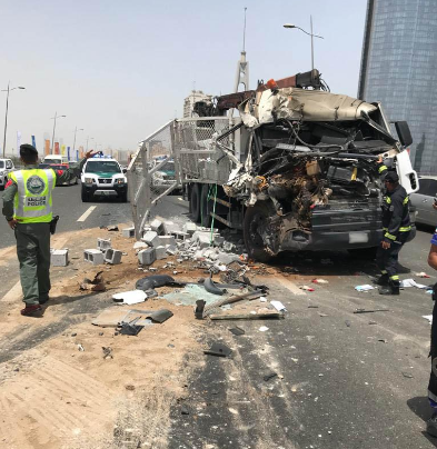 Una imagen difundida por la Policía de Dubai de un accidente a modo ilustrativo.