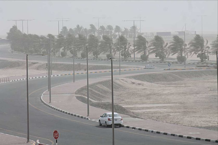 Efecto de la tormenta en la mañana del jueves en Al Marjan Island en Ras Al Khaimah. (EL CORREO)