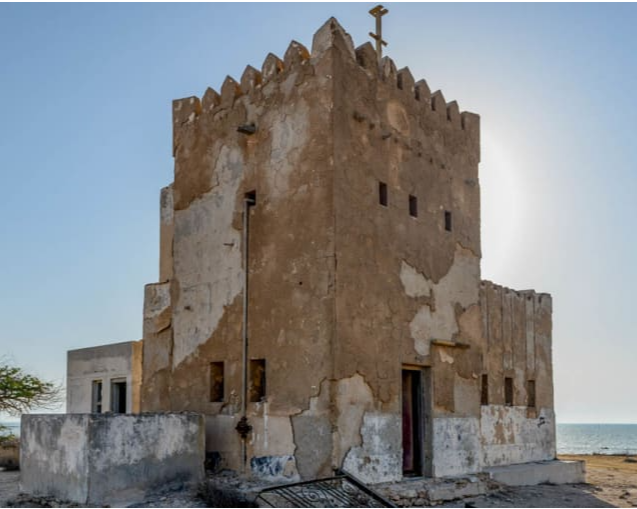 Una imagen de un minarete en Al Jubair. (Fuente externa)