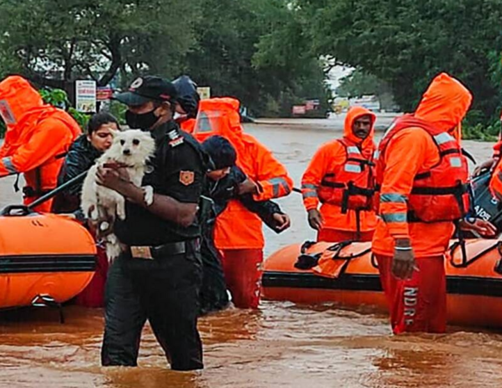 Una imagen de Twitter de las inundaciones en India.