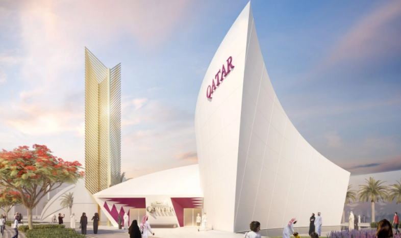 El pabellón de Qatar en la Expo Dubai, diseñado por el español Santiago Calatrava.