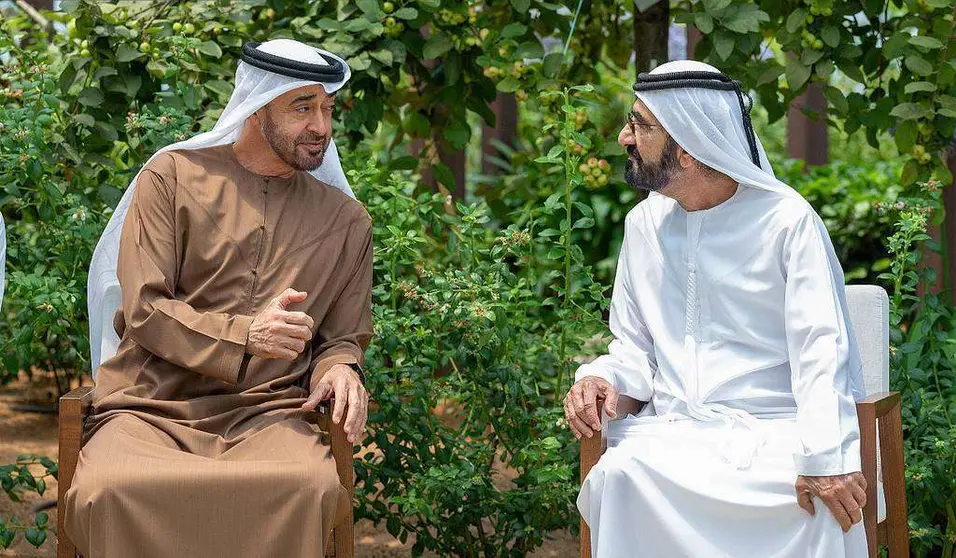 Los líderes de EAU durante un encuentro en Abu Dhabi. (WAM)