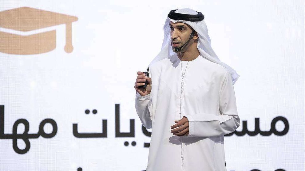 El ministro de Comercio Exterior de Emiratos Árabes, durante su intervención. (WAM)