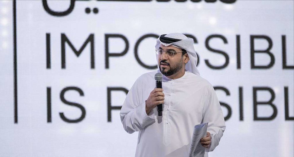 El ministro de Finanzas de Emiratos Árabes Unidos, durante su intervención. (WAM)
