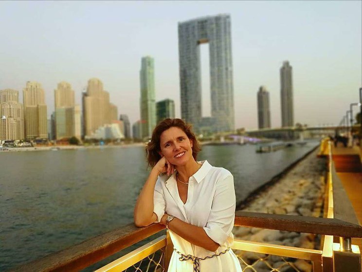 Felisa Forteza, en la isla Bluewater de Dubai. (Cedida)