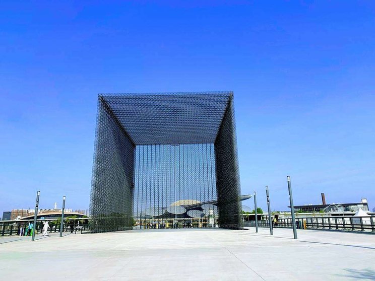 Puerta de acceso al Pabellón de la Sostenibilidad en Expo 2020 Dubai. (EL CORREO)